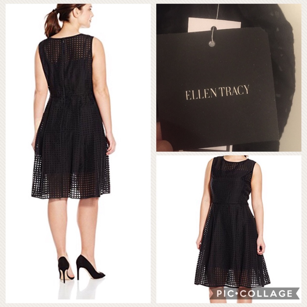 Ellen Tracy Plus-Size Sheer Square Dress
