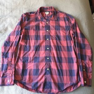 Red and blue checkered J.Crew button-down