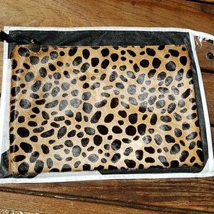 Clare V leopard clutch