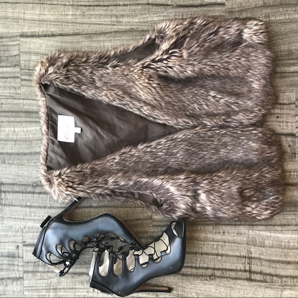 Brown furry vest