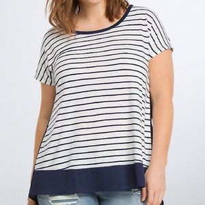 SALE‼️20% off Torrid Striped Woven Back Dolman Tee