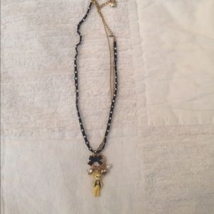 Betsy Johnson yellow bear necklace with charms