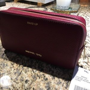 Michael Kors Cherry Leather Cosmetic Bag