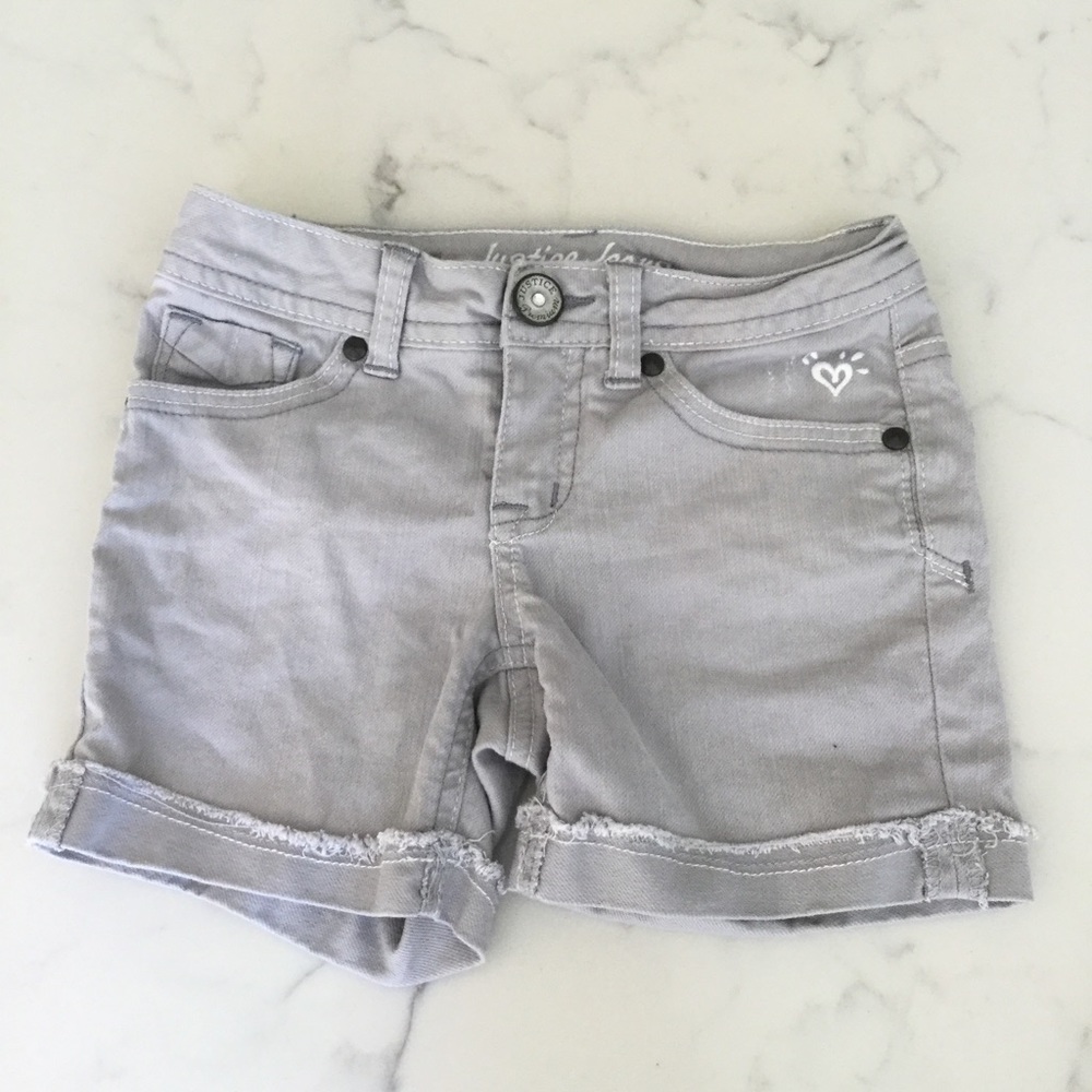🎏Justice Girls Grey Shorts Denim
