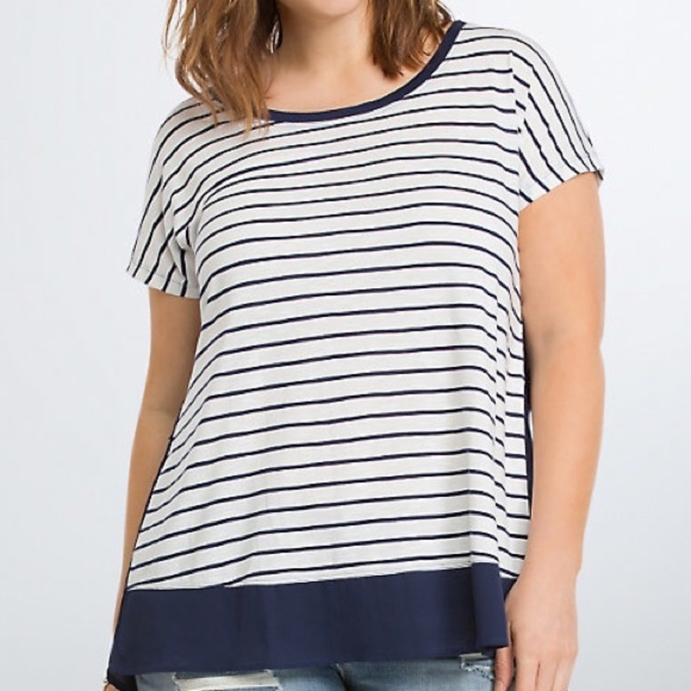 SALE‼️20% off Torrid striped woven back dolman tee