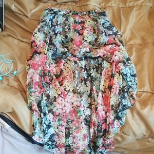 High Low Floral Skirt