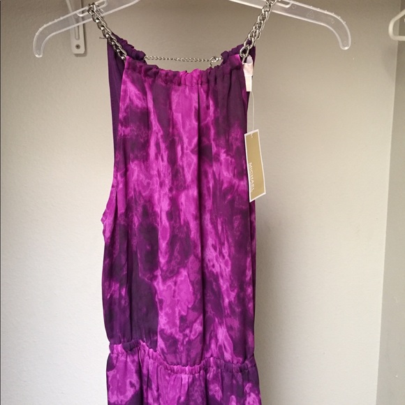 MICHAEL KORS VIOLET DRESS W/ CHAIN STRAPS - Picture 3 of 5