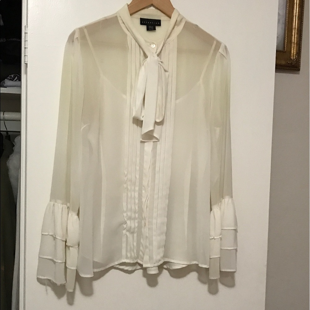 Long-sleeve ruffle blouse