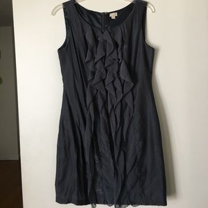 Ya Shimmery Gray Ruffle Front Dress Sz M