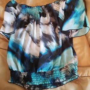 Blue Abstract Top