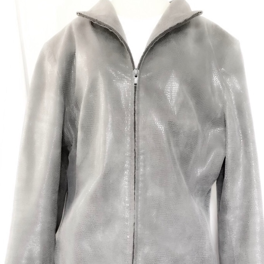 Snake skin embossed leather Scuba Jacket