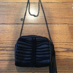 Black Leather Cross Body Bag - Final Markdown