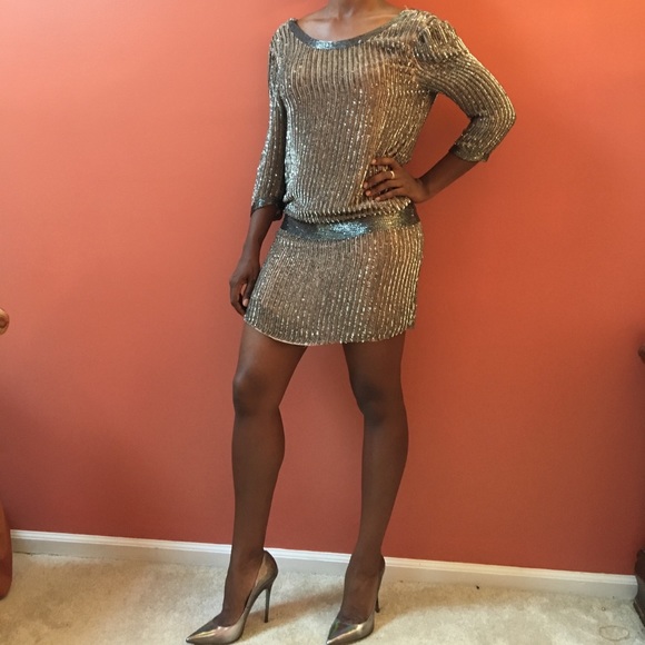 Parker Dresses & Skirts - Sexy silver Sequin cocktail dress