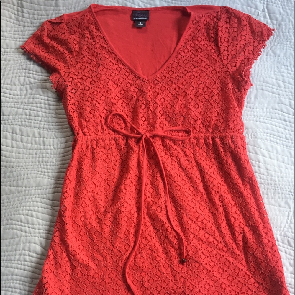 Lace Front Coral Maternity shirt