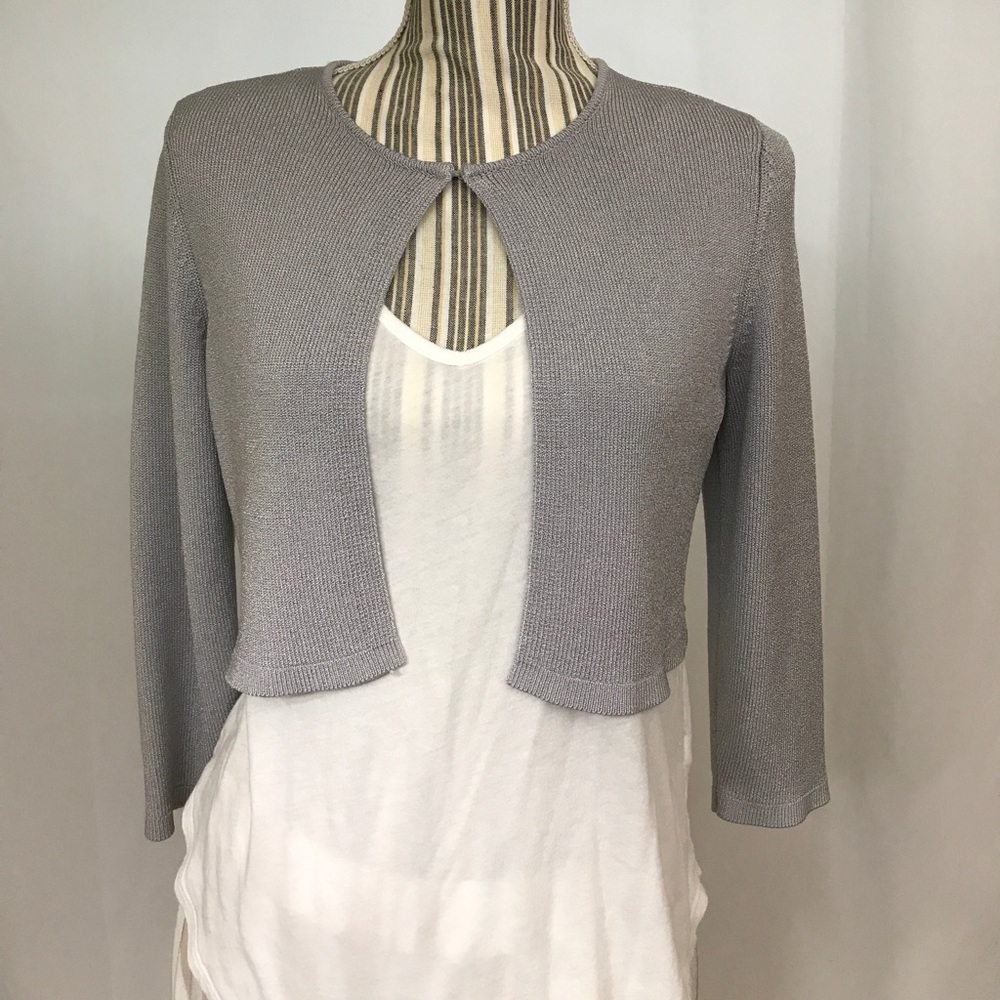 Ann Taylor grey front closure sweater
