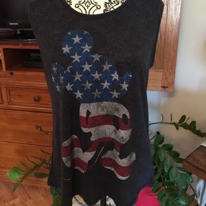 Sleeveless Disney flag print Mickey