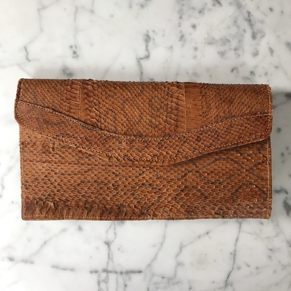 Vintage Authentic Python Clutch - image 1
