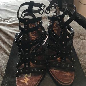 Black studded strap sandals