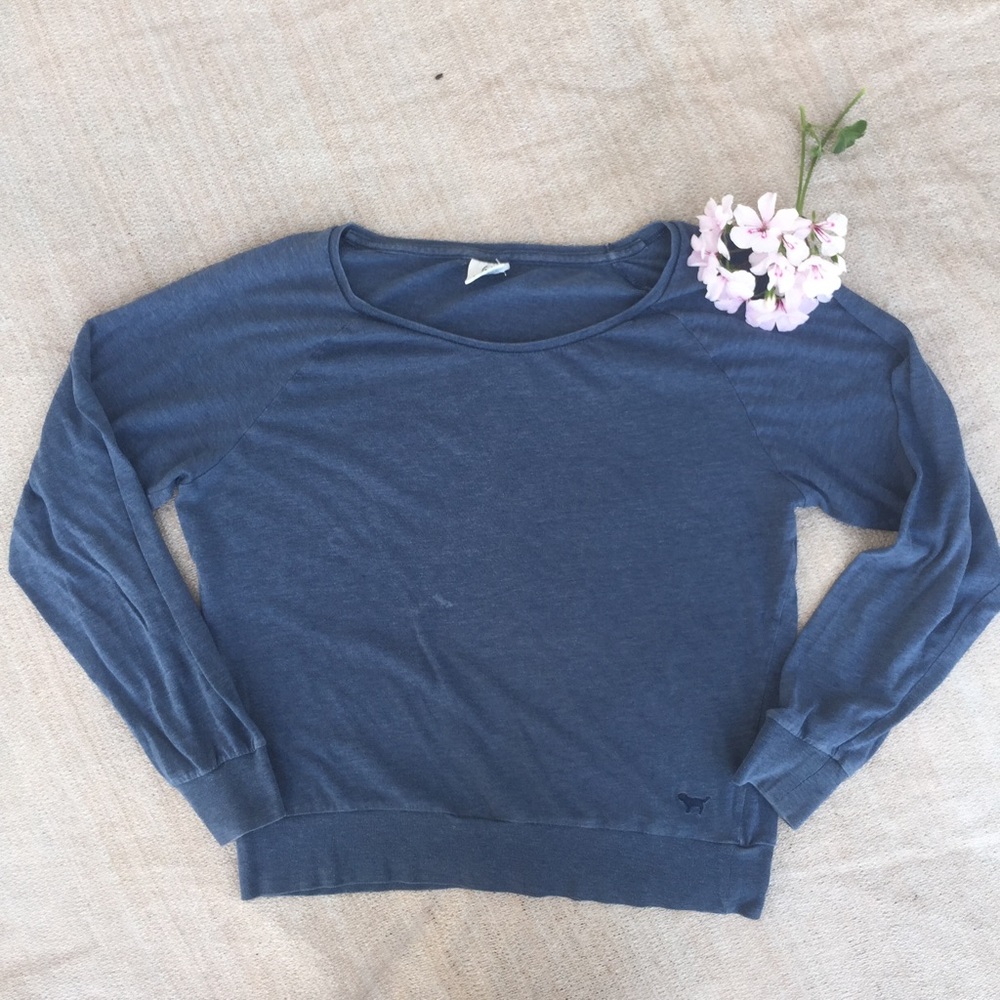PINK Victoria's Secret Basic Navy Blue Crew Neck