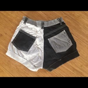 America Apparel: Black and White high waist Shorts