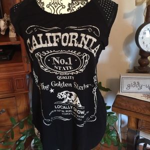 Sleeveless California blingy tee...