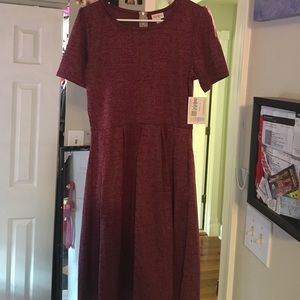 Lularoe maroon with grey print Amelia