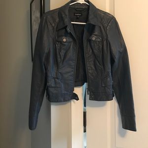 Bebe gray leather jacket