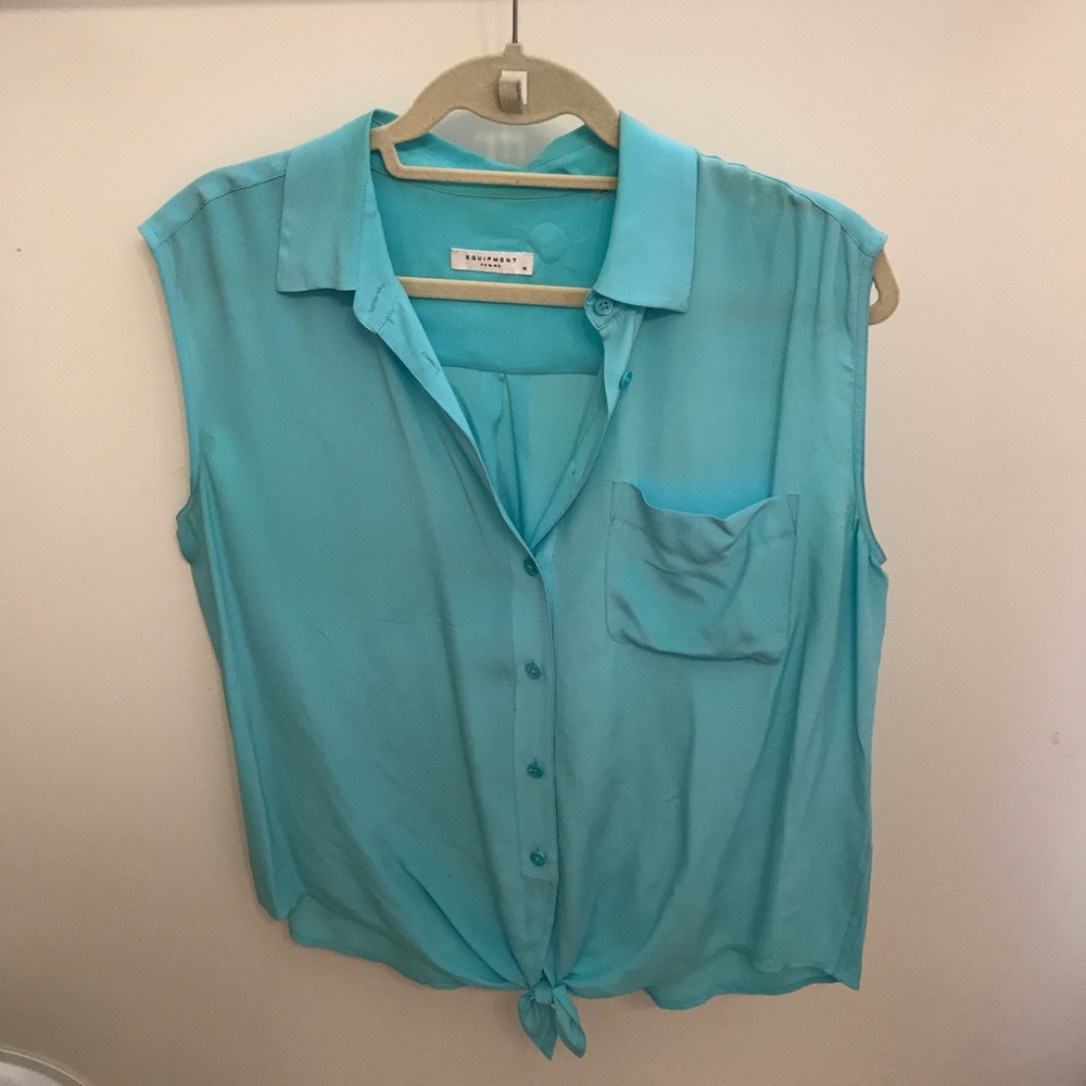 💙 front tie equipment blouse