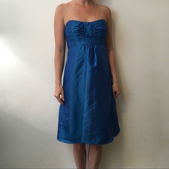 Badgley Mischka Bridesmaids Blue Organza Dress - Picture 5 of 6