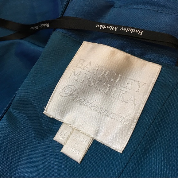 Badgley Mischka Bridesmaids Blue Organza Dress - Picture 6 of 6