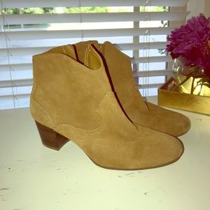 Tan suede ankle boots