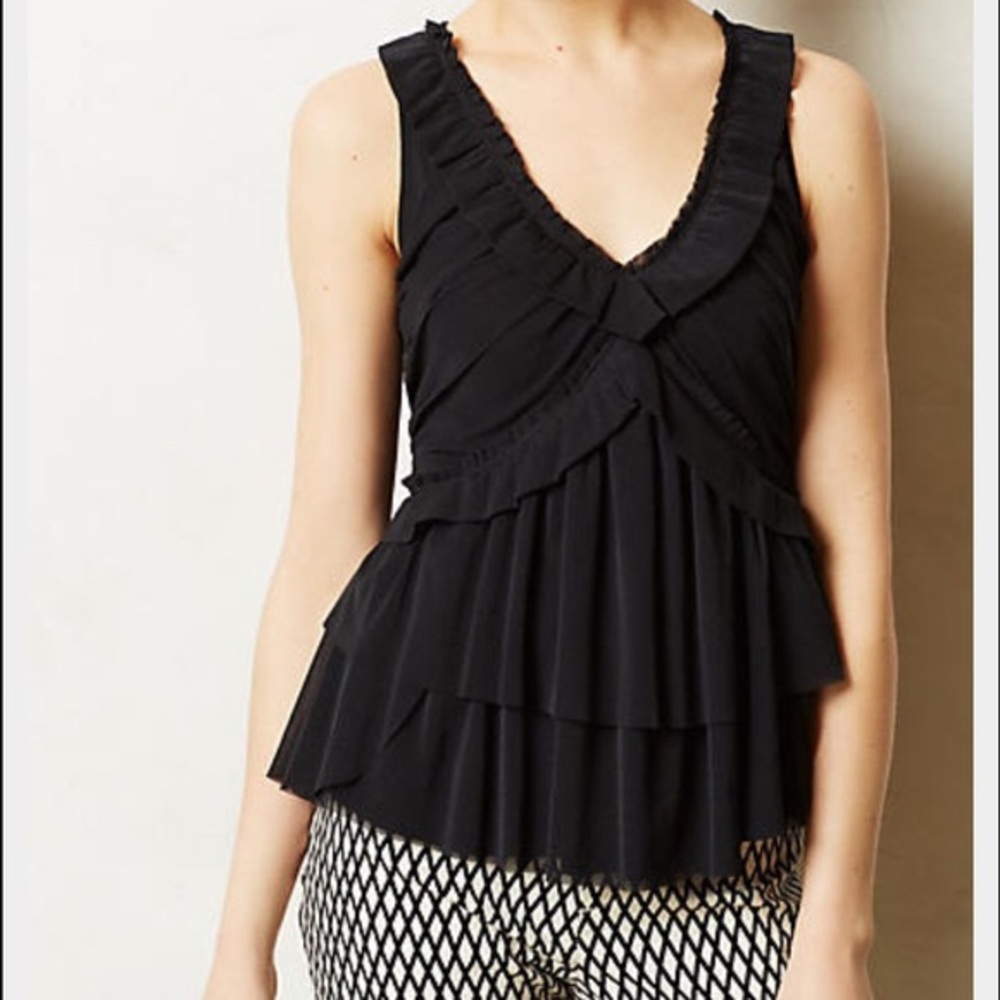 Anthropologie Deletta Ruffle Tank, size xs