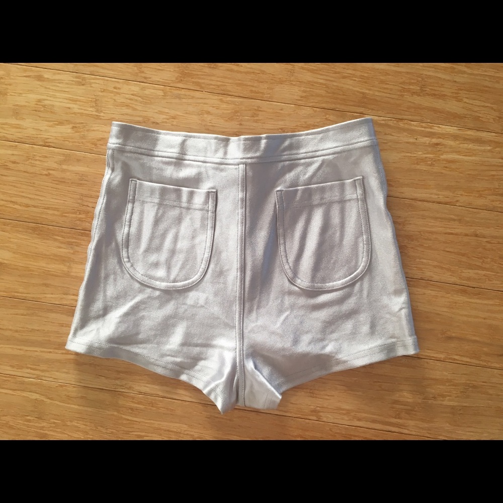 American Apparel Silver Disco Shorts