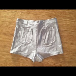 American Apparel Silver Disco Shorts