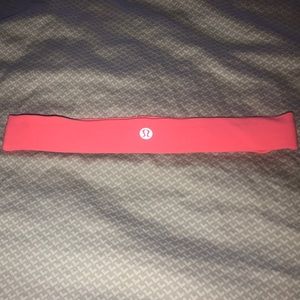 Bright pink lululemon head band!