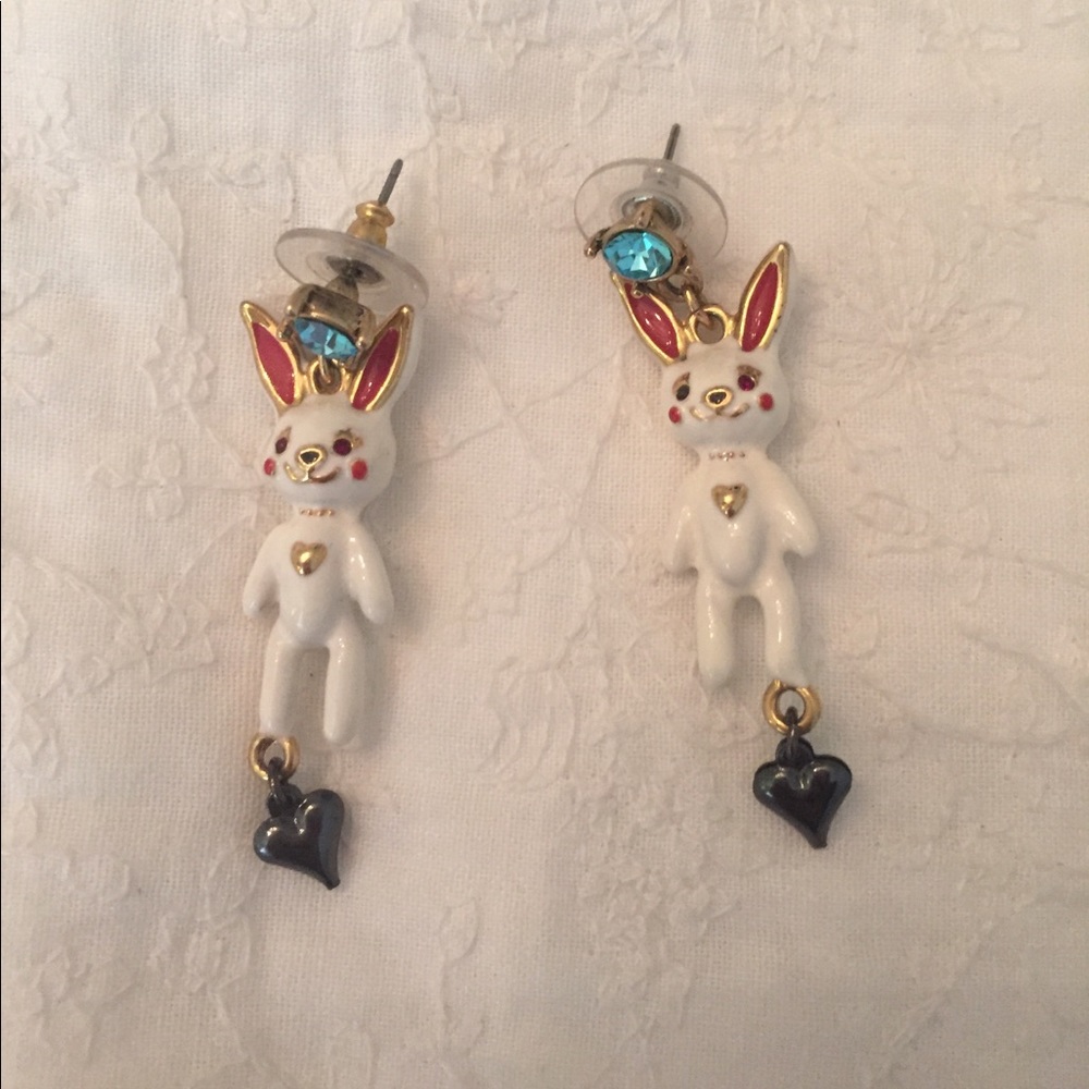 Betsy Johnson bunny earrings! So cute!