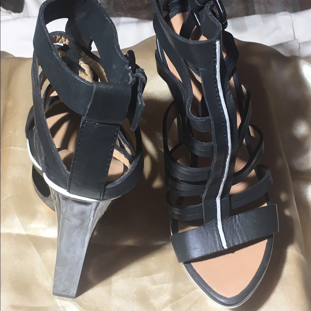 L.A.M.B platform Lucite caged platform sandals