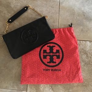 Authentic black envelope Tory Burch shoulder bag