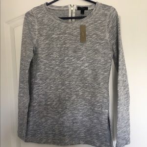 J Crew grey sweatshirt with side slits