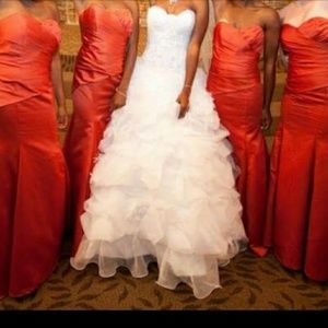 Alfred Angelo burnt orange floor length formal