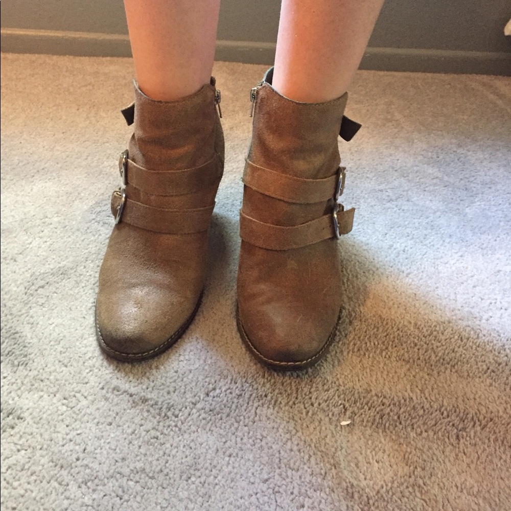 Buckled ankle boots