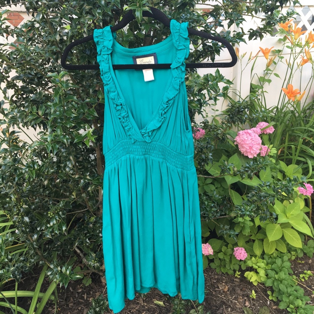 Teal cotton summer dress