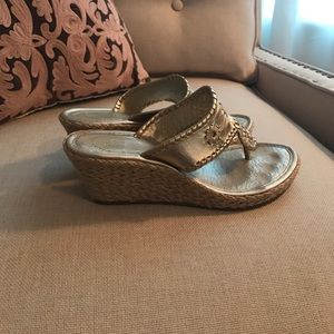 Jack Rogers Metallic Leather Wedge Sandal