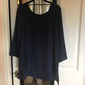 Navy chiffon top