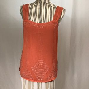 BKE Boutique peach beaded tank top
