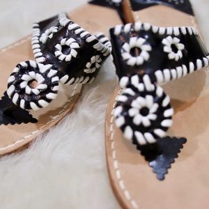 Black and white Palm Beach Sandals