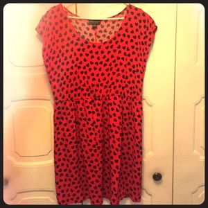 Forever 21 Plus Red/Black Hearts Dress