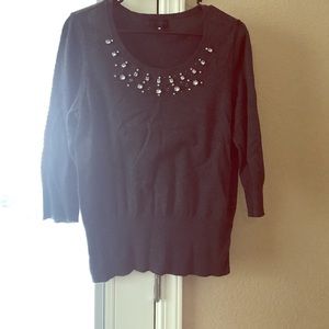 Gray jeweled sweater