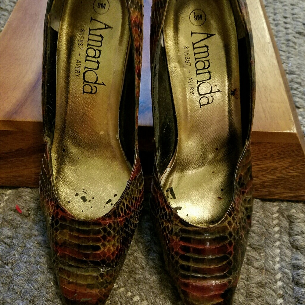 Amanda  Heels , Vintage Snake Skin