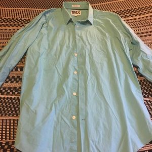 XL Men's Express 1MX Aqua Dress Shirt